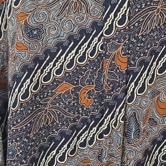 Vintage We Be Bop Brown/Black/Cream Beaded Floral Tribal Tunic/Dress, size 3X - Picture 12 of 12